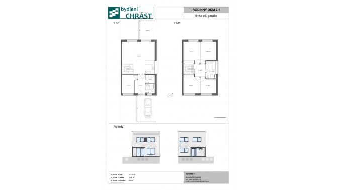 Chrást 3 - RD2.1 - 6+KK vč. GAR. STÁNÍ