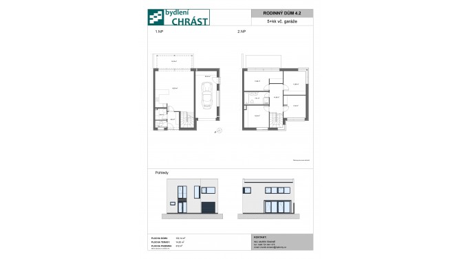 Chrást 3 - RD4.2 - 5+KK vč. GARÁŽE