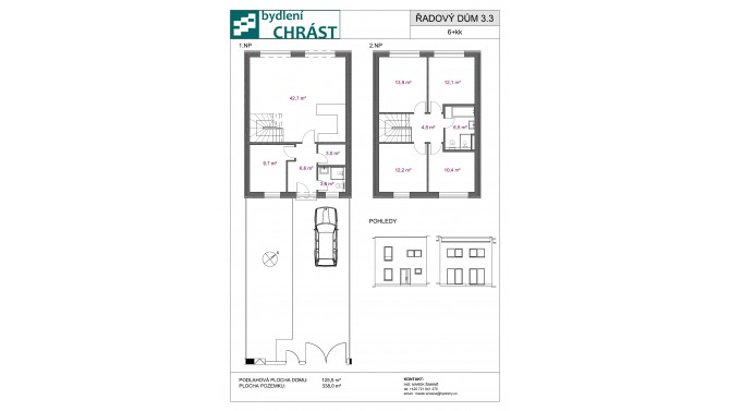 ŘRD 3.3 - 6+KK -126 m2 + 338 m2 pozemek