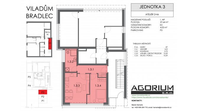 Ateliér 2 KK, 37,64 m2