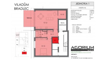 Ateliér 2 KK, 72 m2 + 13 m2 terasa