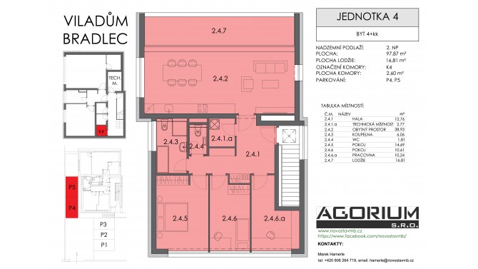 4+KK 98 m2 + 17 m2 lodžie